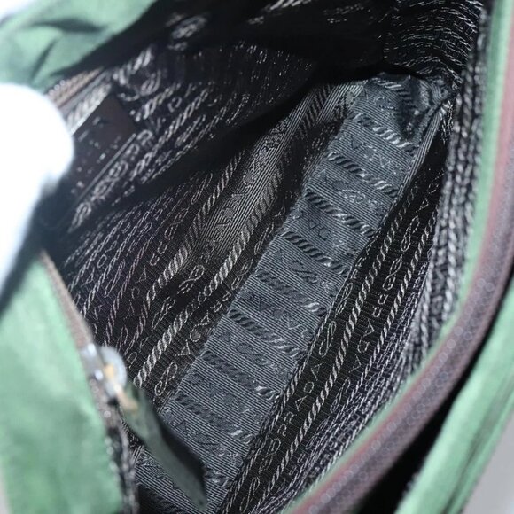 PRADA Shoulder Bag Nylon Khaki Silver Auth 129429 - Picture 11 of 15